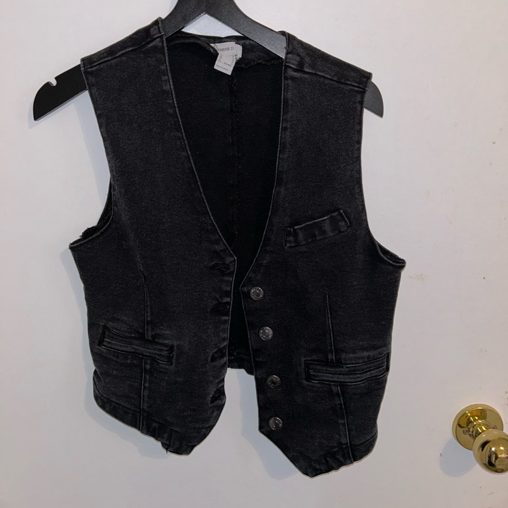 Forever 21 Jean Blazer Vest